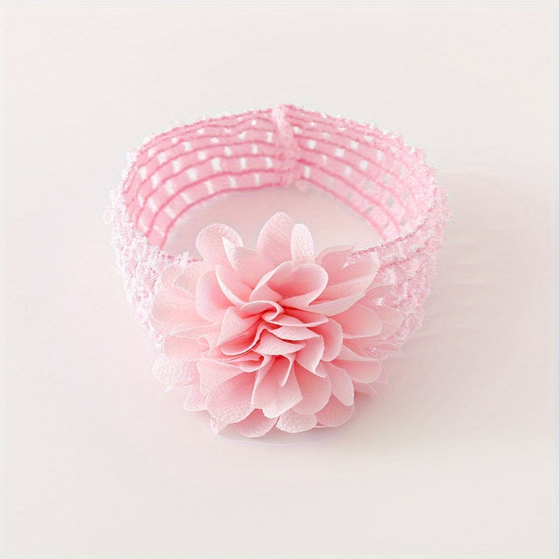 A Set of 1 Pair of Baby Flower Socks Along with a Baby Mesh Headband.